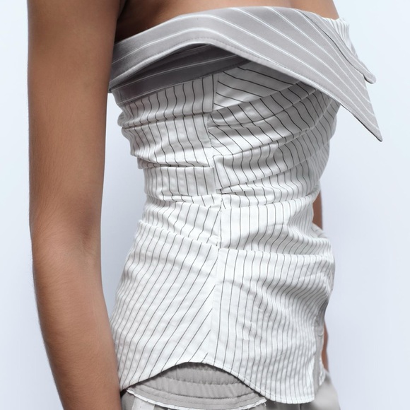 🖤 SHIP SEPARATELY 🖤 Size XS | Zara | Strapless Striped Top - Picture 5 of 12